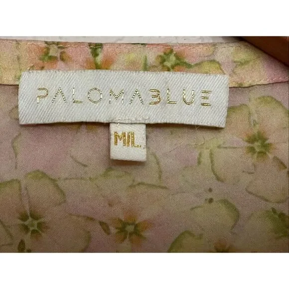 Paloma Blue Kimono Duster Cover Up Robe Maxi 100% Silk Slit Sides M/L - Picture 7 of 9